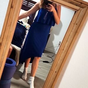 Blue High Low Maxi Dress